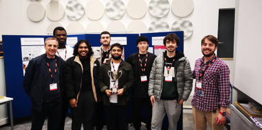 (left to right) David Winter (Support Technician, University of Sunderland) with all participating Mechanical Engineering students Jude Ani, Ahnaf Amin, Mustasem Bouha, Jose Saurith, Ben Clapp, Zen Hassoun and Dr Aidan Bowes (Programme Leader for Engineer