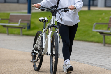 Student with a bike
