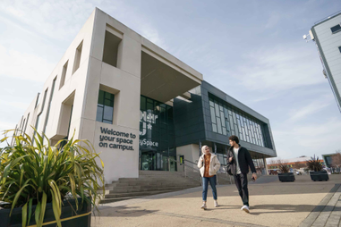 Two students walking