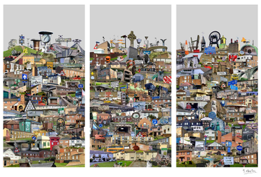 Collage of archival pictures of Washington