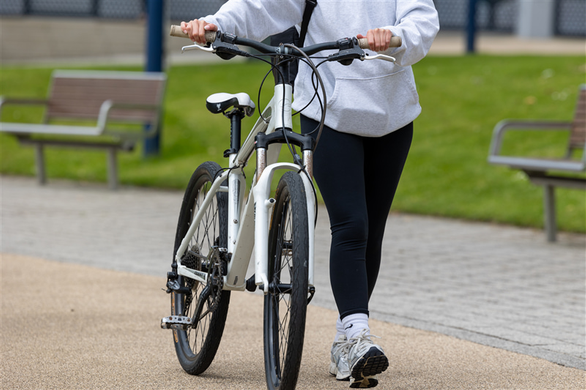 Student with a bike