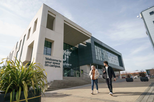 Two students walking