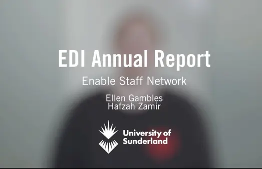 Text that reads EDI Annual Report, Enable Staff Network
