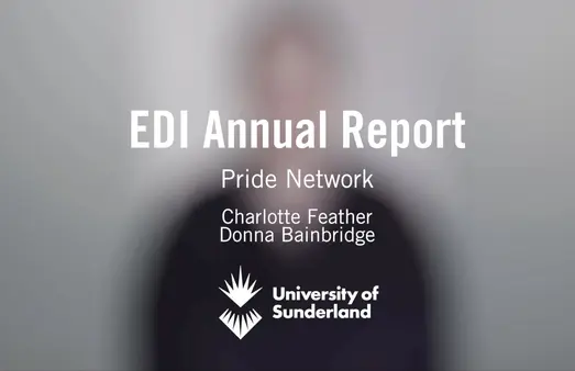 Text that reads EDI Annual Report, Pride Staff Network