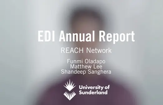 Text that reads EDI Annual Report, REACH Staff Network