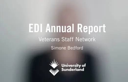 Text that reads EDI Annual Report, Veterans Staff Network