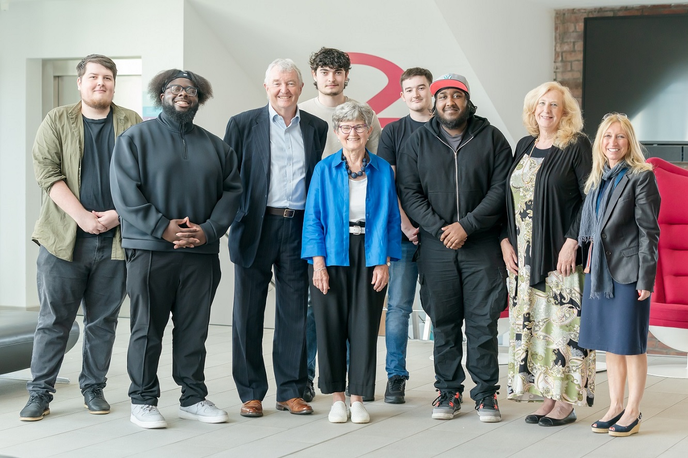 Mike and Sue Clasper with some of the Business students they sponsored to go Hannover for the International Cultural Management Programme