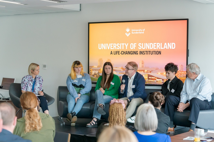 Student and graduate panel at the Donor and Volunteer Appreciation Event