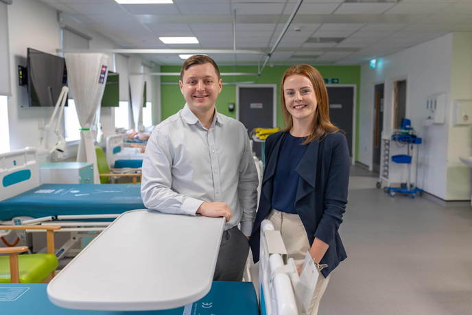 Academics stood in mock ward