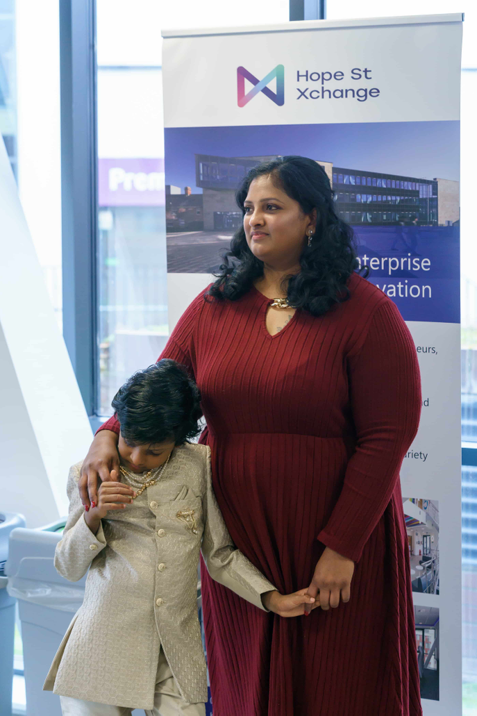 VJ and her son Jameskarthik