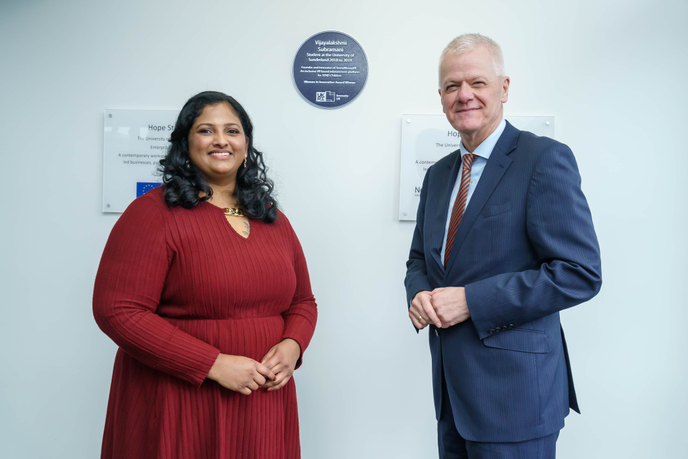 VJ with University of Sunderland Chancellor and Chief Executive, Sir David Bell