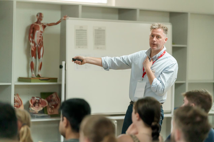 Dr Nathaniel Haslam leading training session