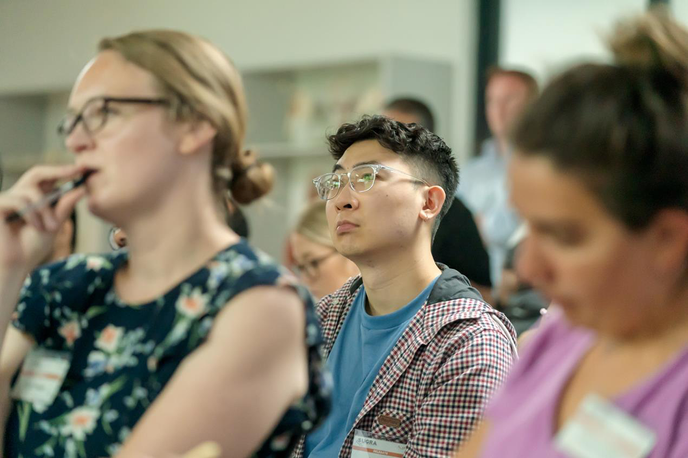 Trainees listening to presentation