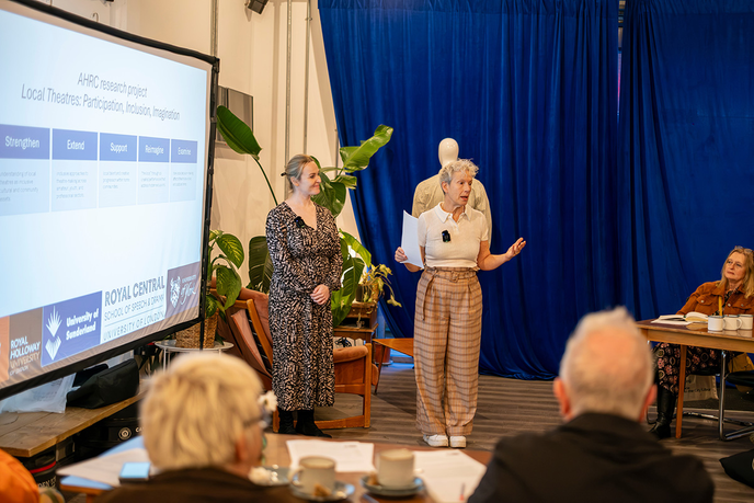 Two women presenting