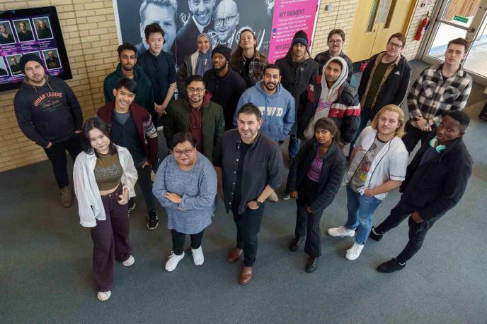 Students in the Media Centre after receiving training