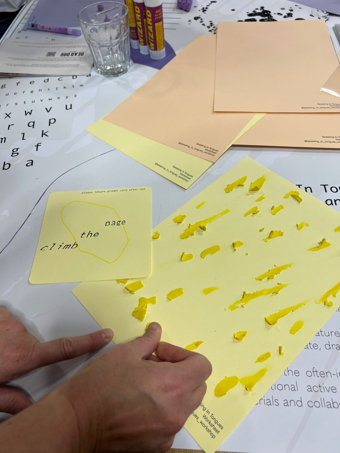 Paper being used to explore artistic techniques