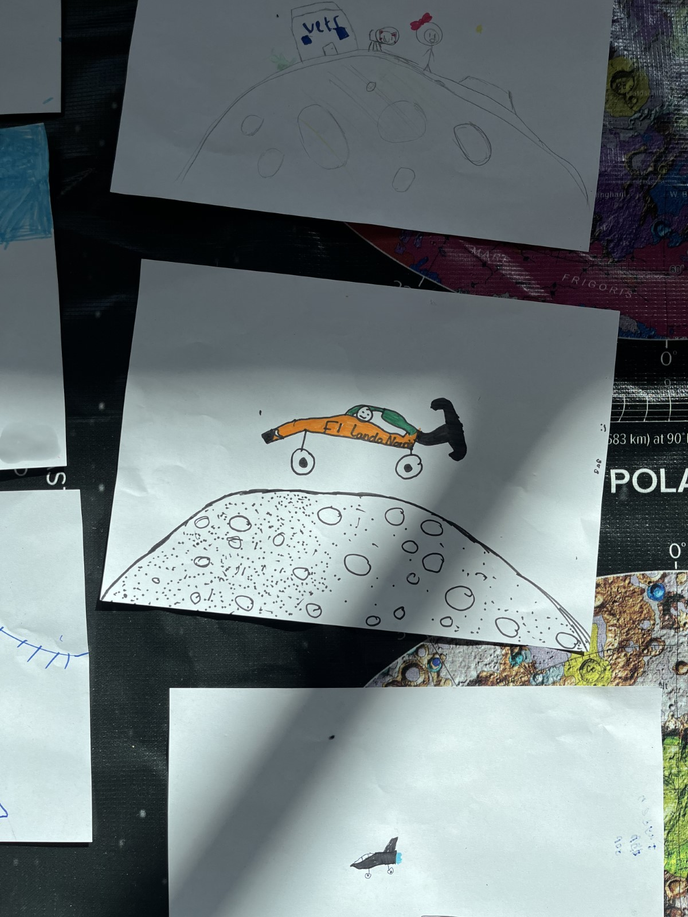 Picture of space F1 car that a student drew