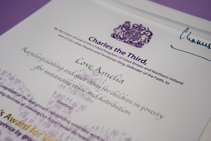 Award certificate