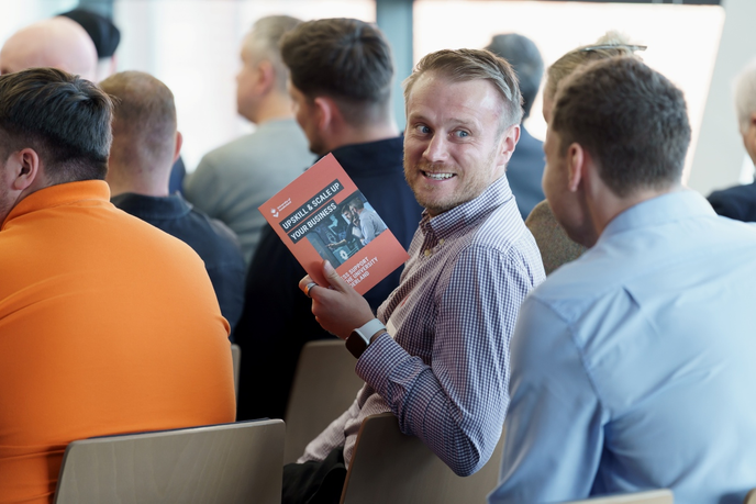 Guest holding a leaflet