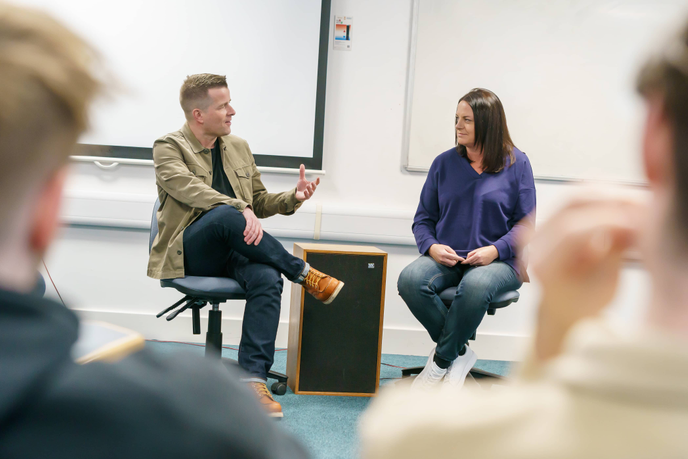 Radio legends Steve and Karen share advice with students 1