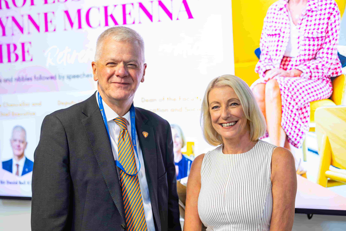 Professor Lynne McKenna MBE and University of Sunderland Vice-Chancellor and Chief Executive Sir David Bell