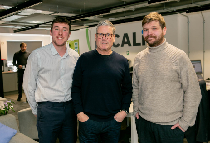 Adam Foster (Left) and Joshua Nichol (Right) with Sir Keir Starmer - Photo courtesy of The Northern Echo