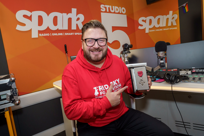 Sergio Petrucci with Dr Derek Watson at Spark, University of Sunderland