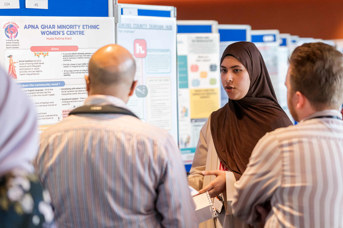 Student at the University of Sunderland presenting work