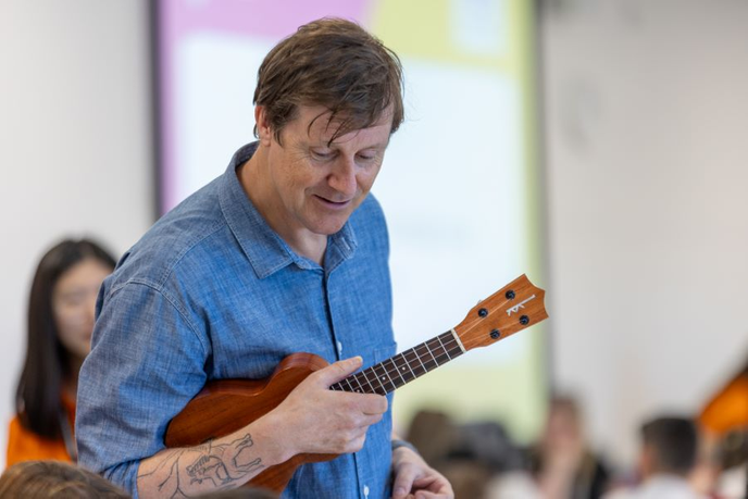 George Hoyle with guitar