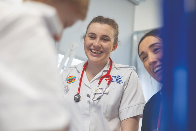 Nursing student smiling