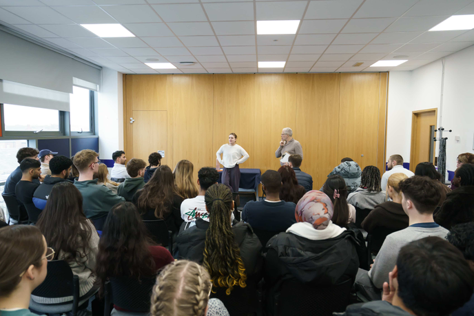 People gathered in a room