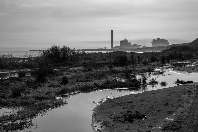 Black and white photograph of Lynemouth