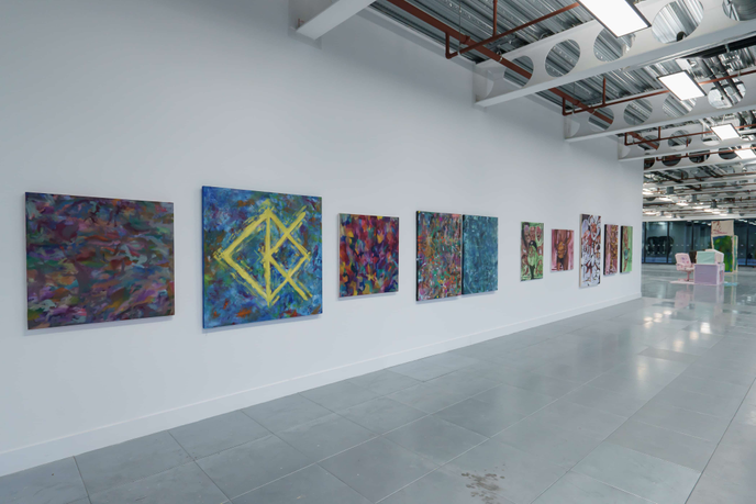 Art being displayed on a wall