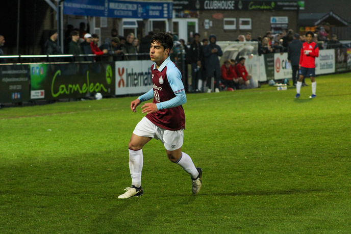 Student playing football