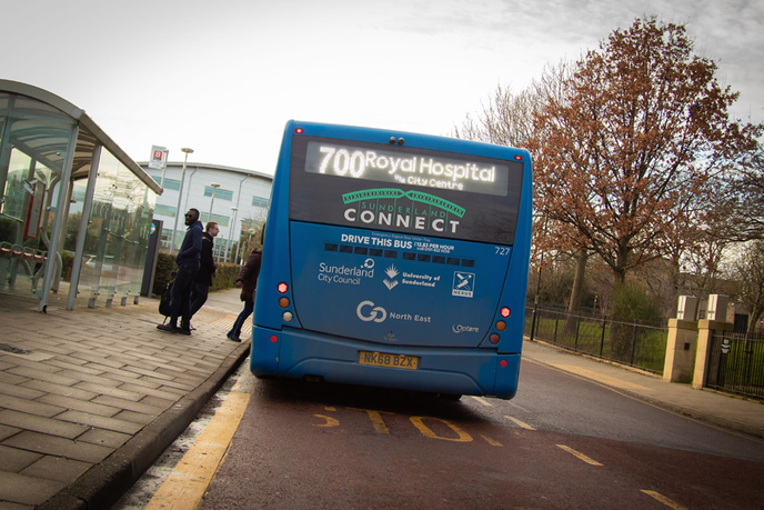 Bus on campus