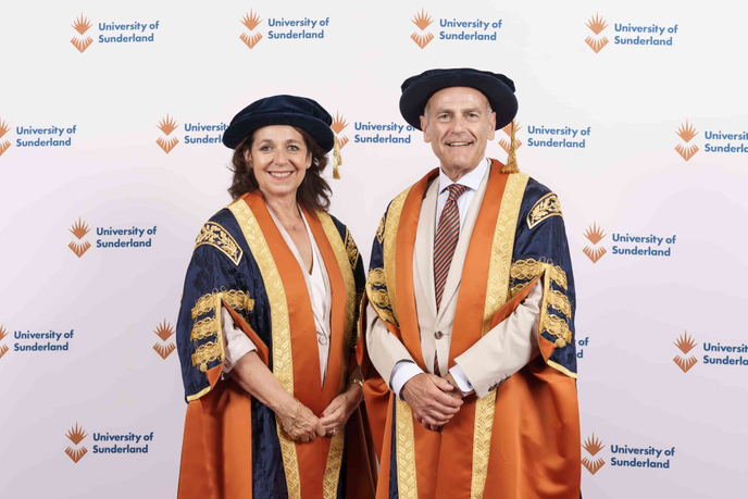 Pro-chancellors stood in their cap and gowns