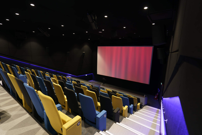 Rows of seats infront of cinema screen
