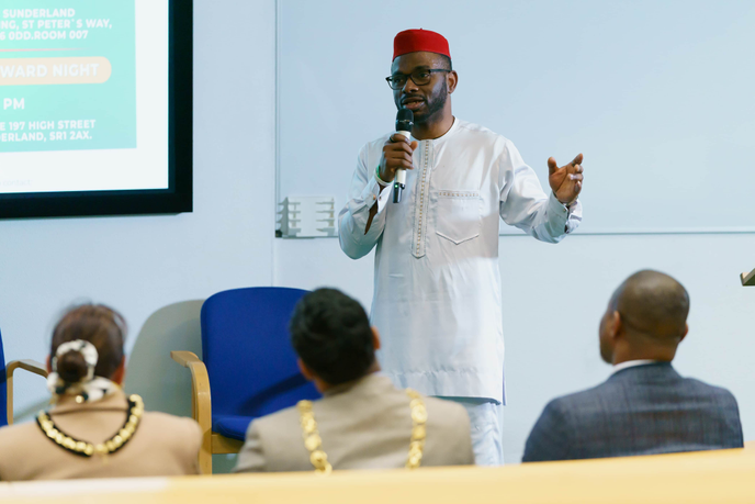 Man speaking to audience