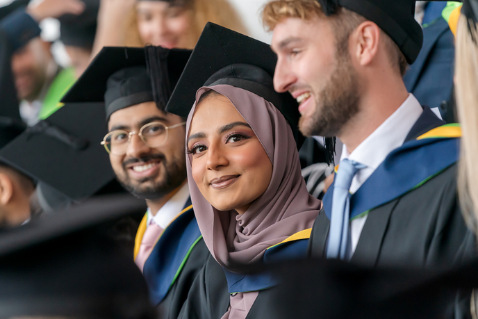 Students at graduation ceremony