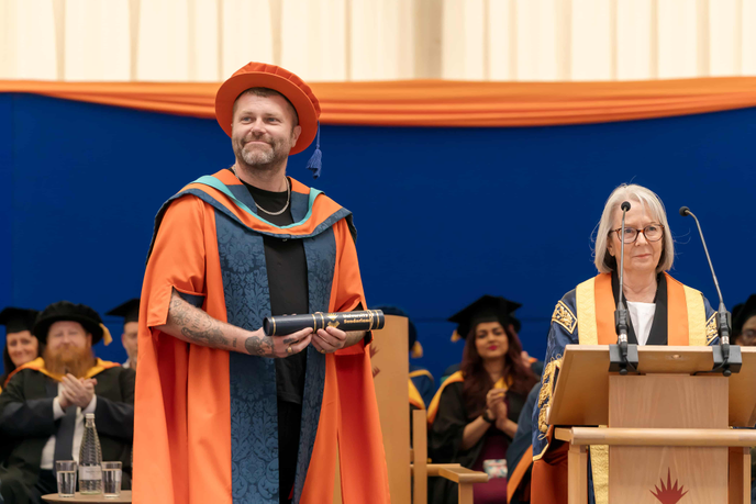 Ryan Hope receiving honour at graduation ceremony