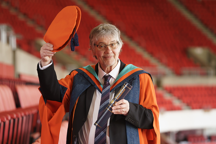 Honorary in cap and gown