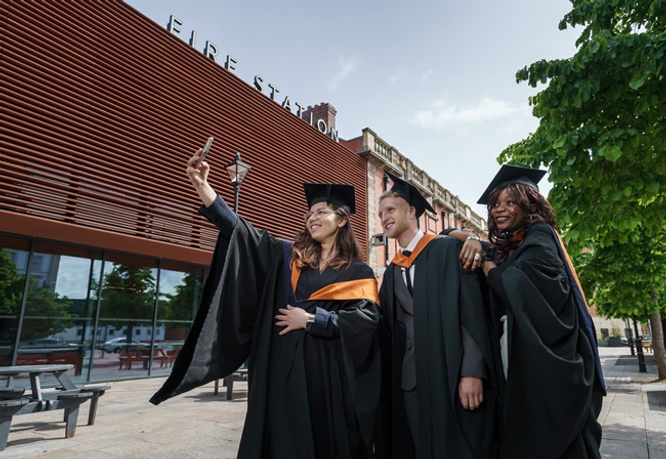 Group of students graduating