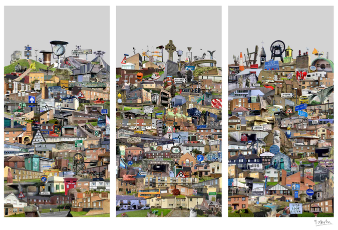 Collage of archival pictures of Washington