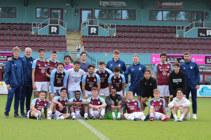 South Shields FC International Academy students on the pitch