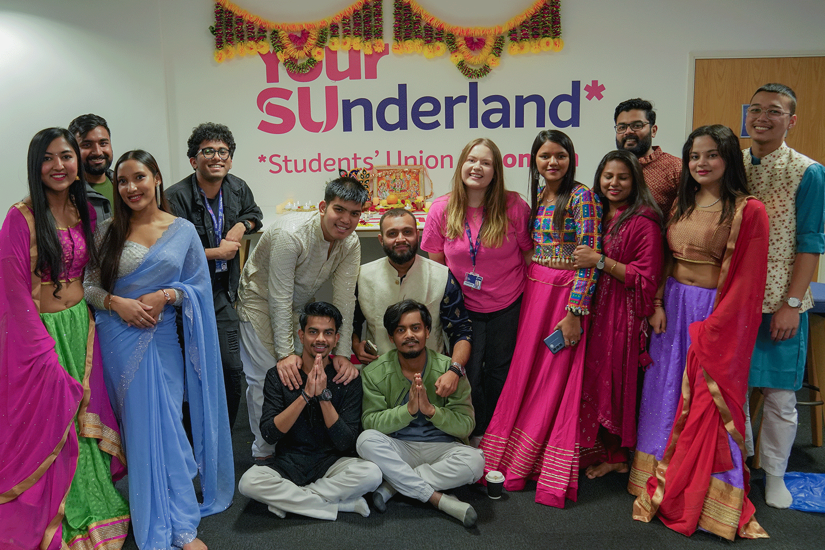 Group of South Asian students celebrating Diwali