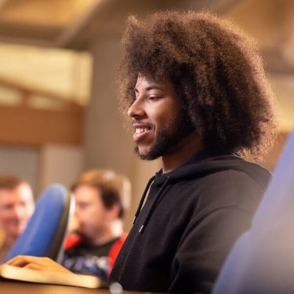 Student at a computer