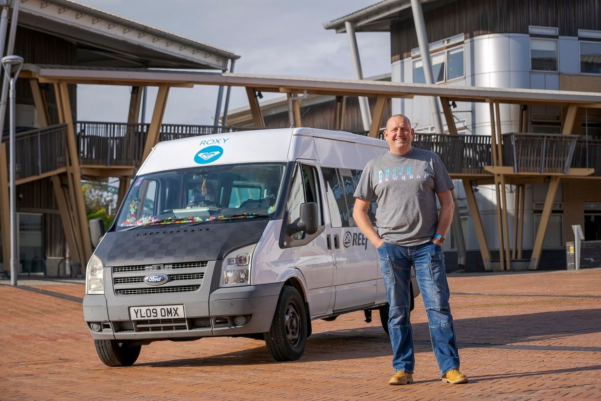 Andrew Marshall with his van