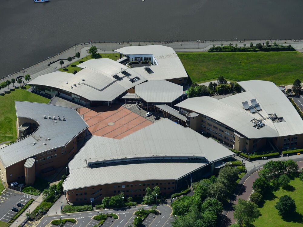 An aerial shot of The Sir Tom Cowie Campus at St Peters