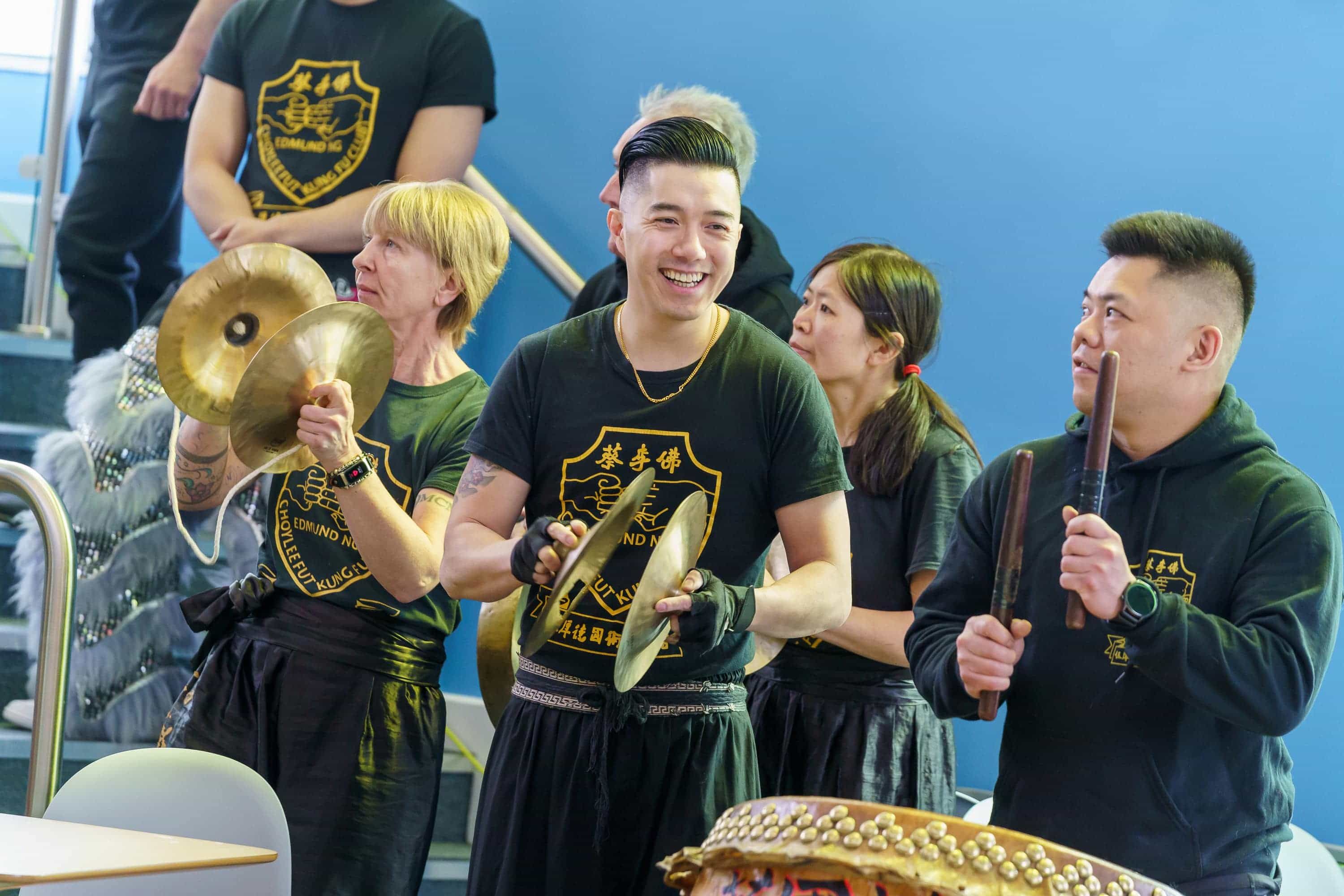 A group of students playing instruments