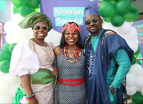 Students celebrating Nigerian Independence Day